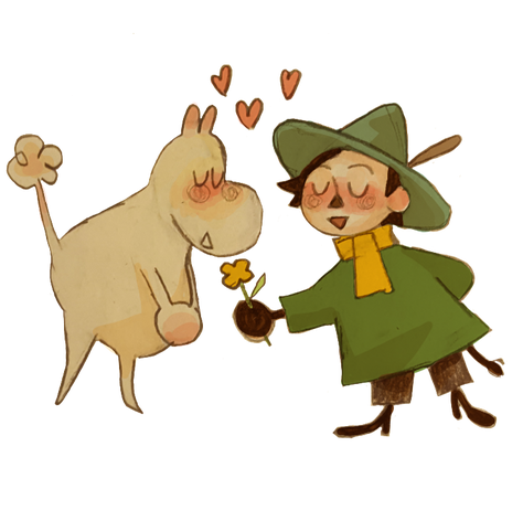 Snufkin and Moomin